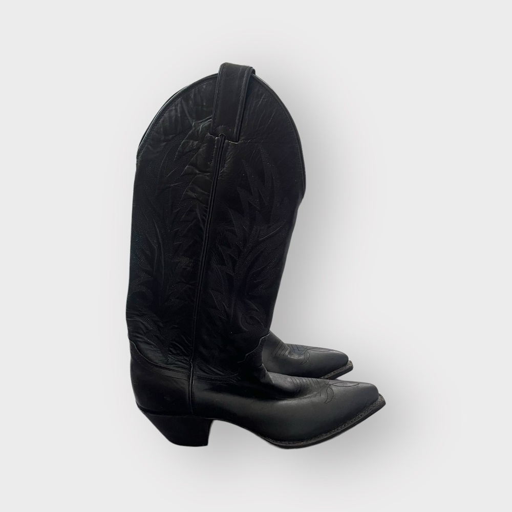 Justin Boots W2321 Black Western Boot - SIlver Boot Chain Boho, Women's Size 6 - Picture 5 of 11